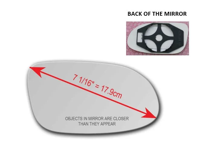 Heated Mirror Glass With Plastic Backing Plate Attached for Mercedes-Benz CLK550 2007 - 2009