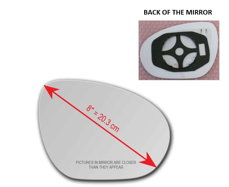 Heated Mirror Glass With Plastic Backing Plate Attached for Nissan Juke 2011 - 2014