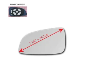 Heated Mirror Glass with Plastic Backing Plate Attached for Saturn Astra 2008 - 2009