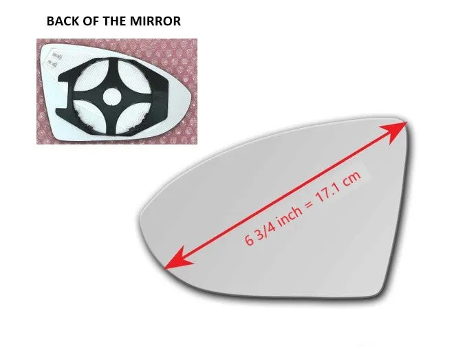Heated Mirror Glass With Plastic Backing Plate Attached for Volkswagen Golf Alltrack 2017 - 2019