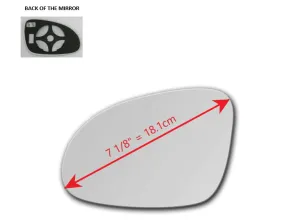 Heated Mirror Glass with Plastic Backing Plate Attached for Volkswagen Passat B6 2005 - 2010