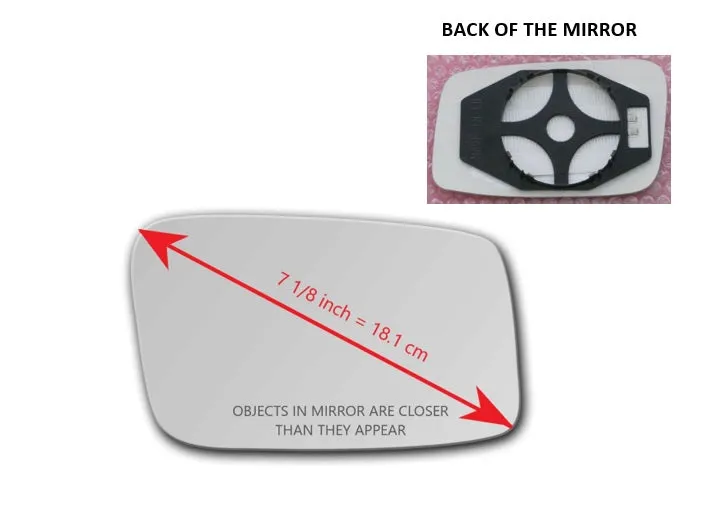 Heated Mirror Glass With Plastic Backing Plate Attached for Volvo 850 1993 - 1997