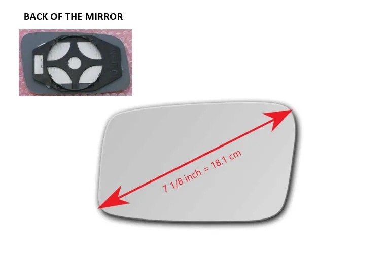 Heated Mirror Glass With Plastic Backing Plate Attached for Volvo 850 1993 - 1997