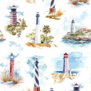 Hoffman Fabrics Shoreline Stories Bluff Lighthouse S4800-511-Bluff