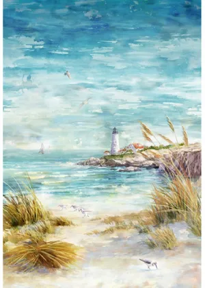 Hoffman Fabrics Shoreline Stories Seaside Cotton Fabric Panel S4798-484-Seaside