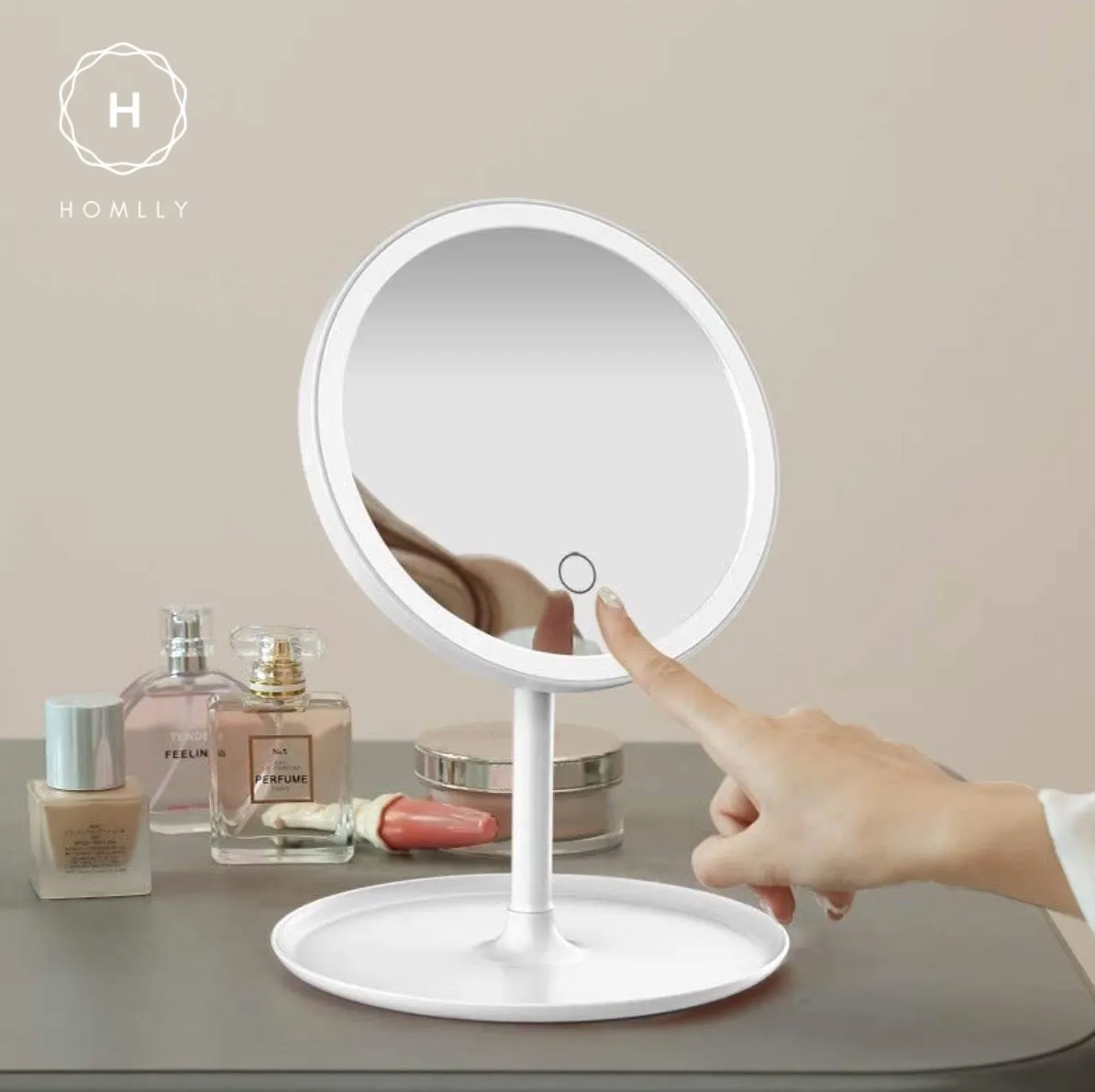 Homlly Basic LED Lights Table Beauty Mirror