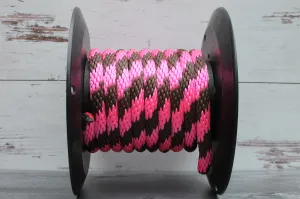 Hot Pink and Brown Solid Braided Multifilament Polypropylene Rope