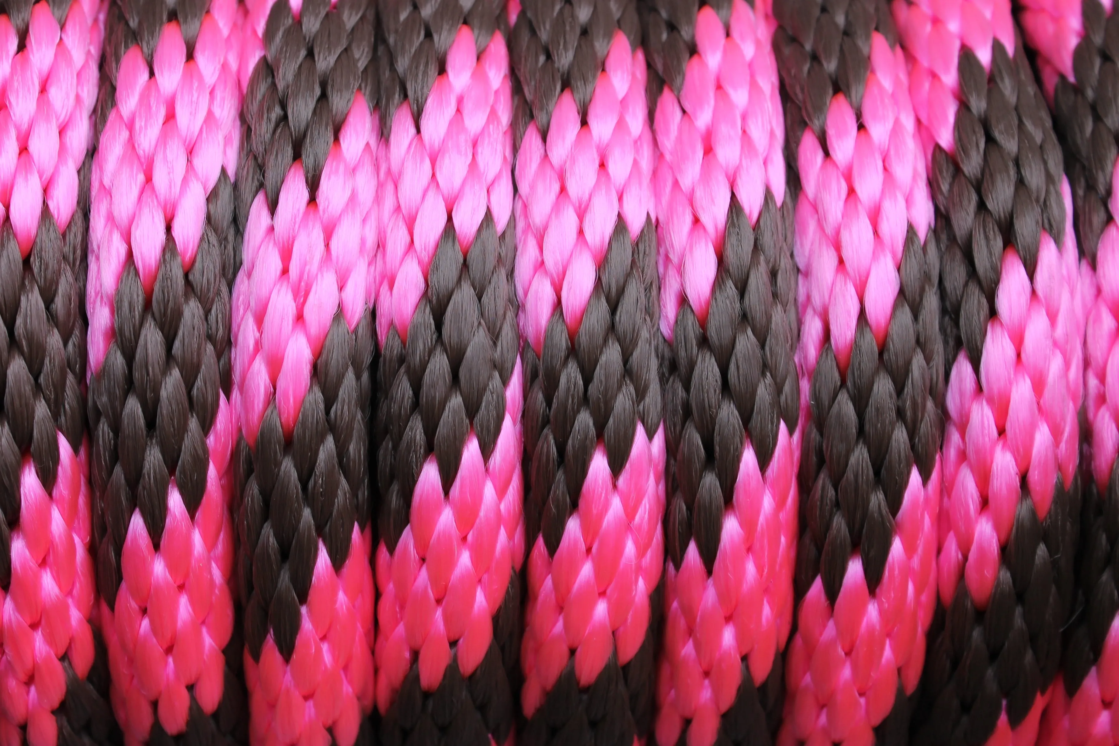 Hot Pink and Brown Solid Braided Multifilament Polypropylene Rope