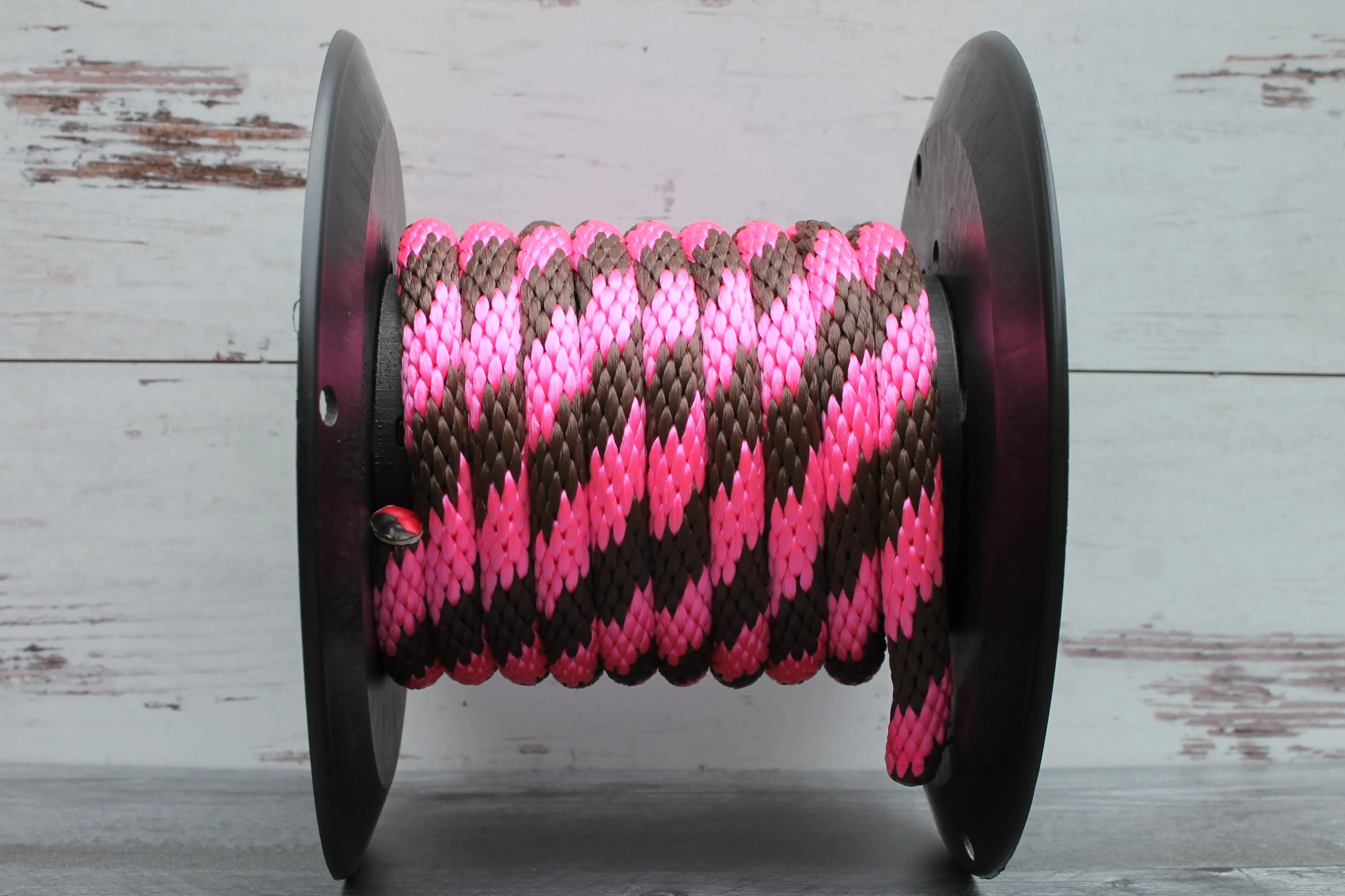 Hot Pink and Brown Solid Braided Multifilament Polypropylene Rope