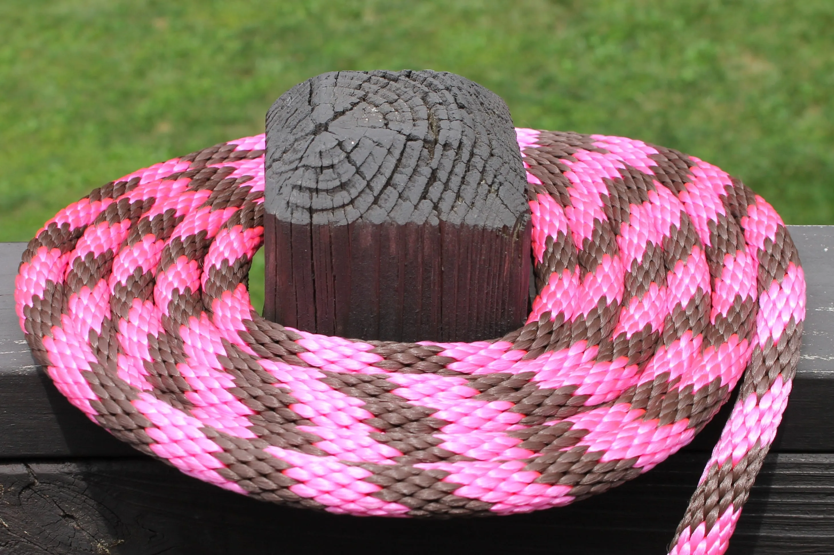 Hot Pink and Brown Solid Braided Multifilament Polypropylene Rope
