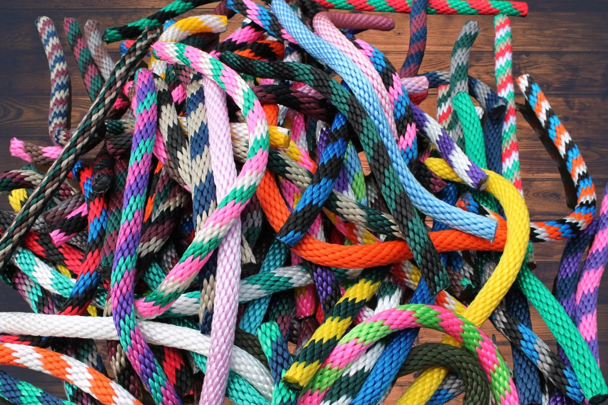 Hot Pink and Lime Solid Braided Multifilament Polypropylene Rope