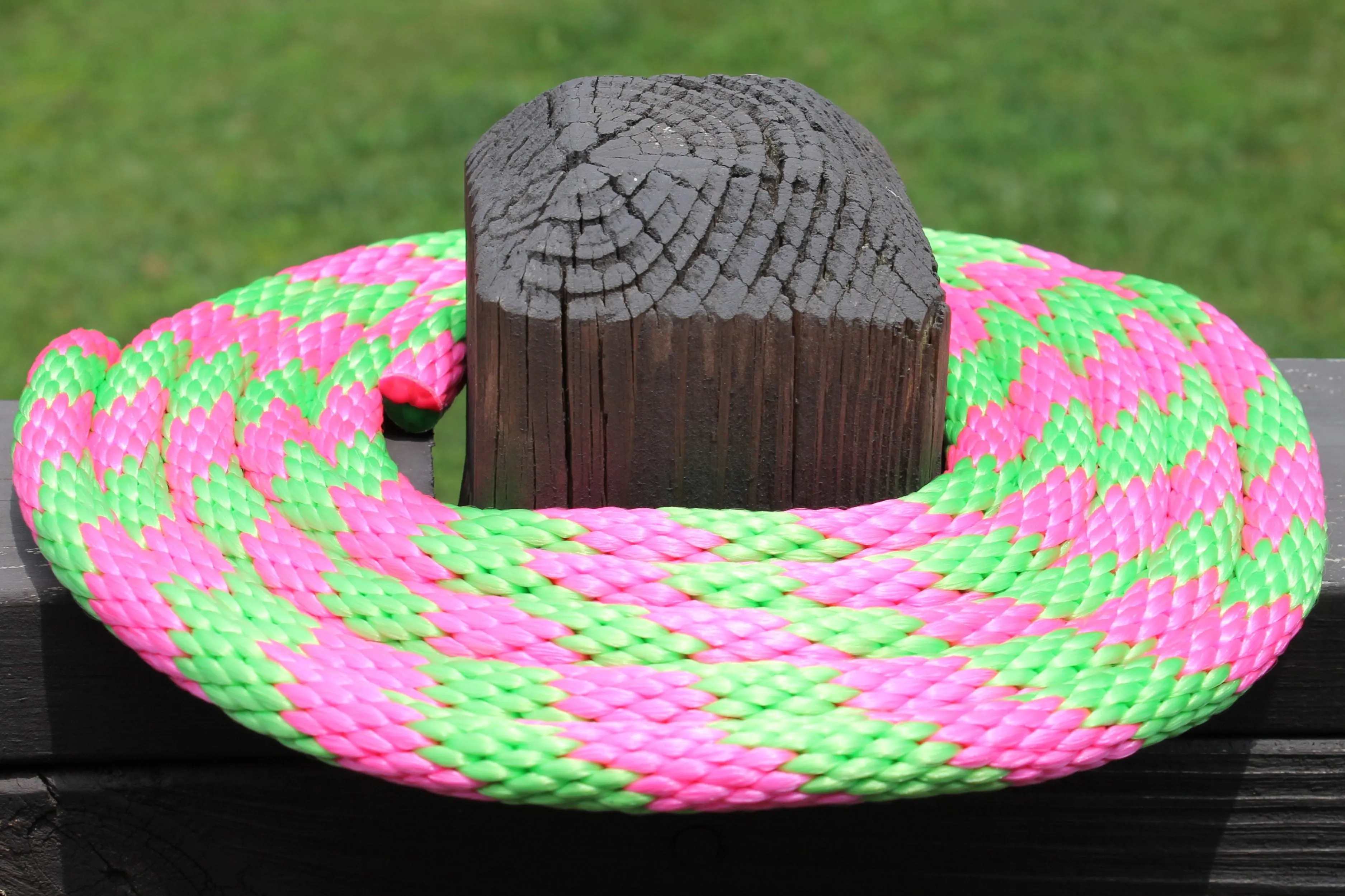 Hot Pink and Lime Solid Braided Multifilament Polypropylene Rope