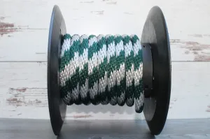 Hunter Green and Silver Solid Braided Multifilament Polypropylene Rope