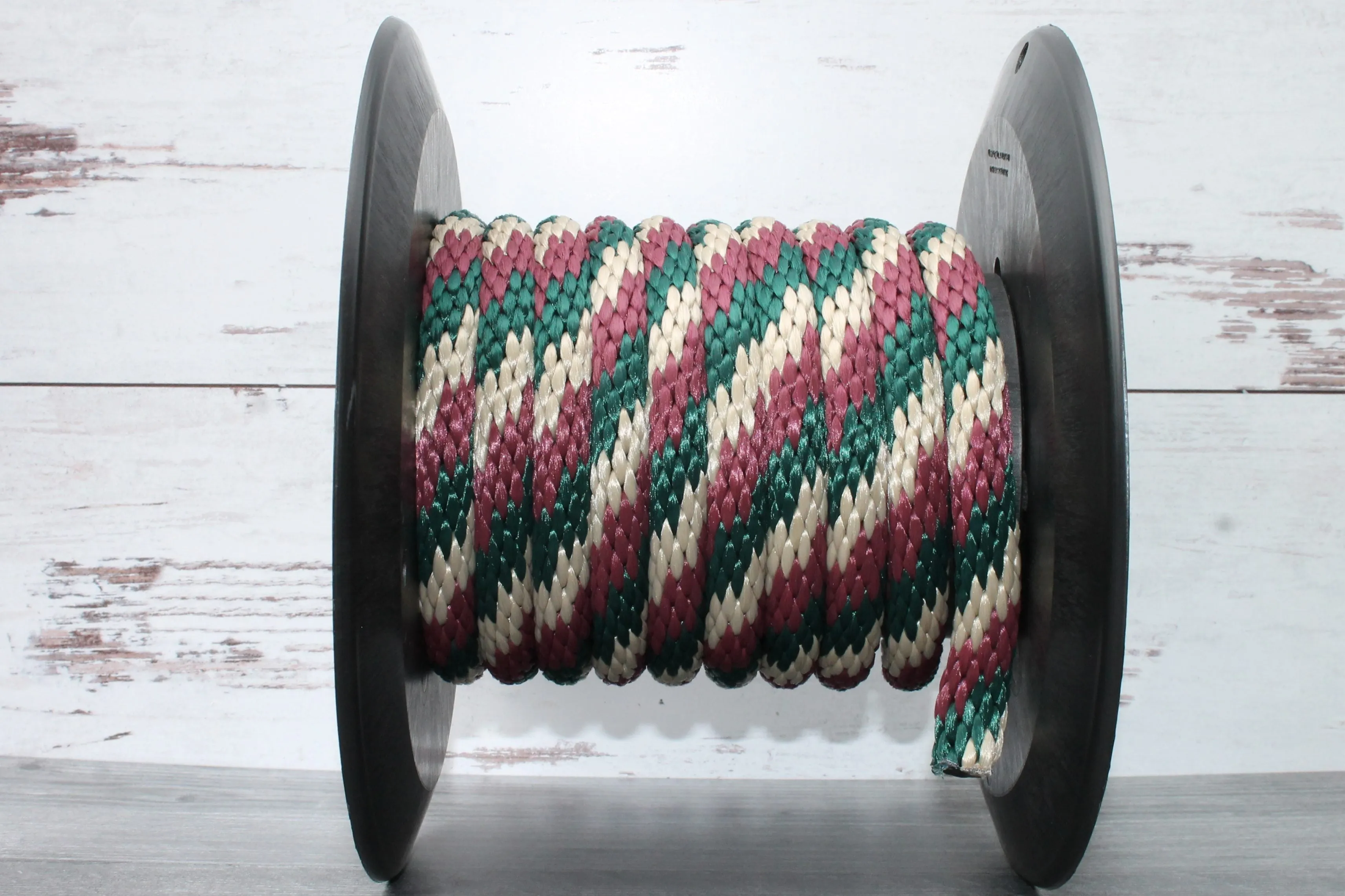 Hunter Green, Burgundy & Tan Solid Braided Multifilament Polypropylene Rope