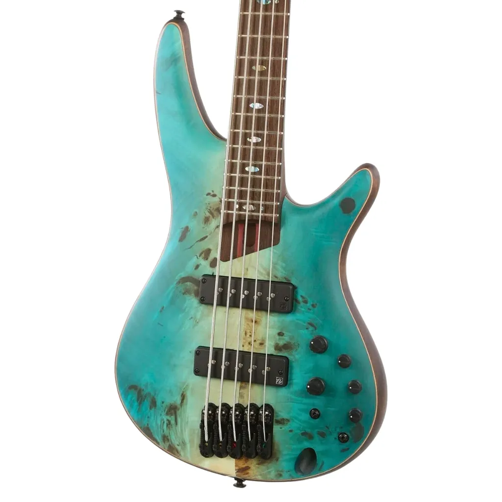 Ibanez SR1605B Premium Electric 5-String Bass, Caribbean Shoreline Flat