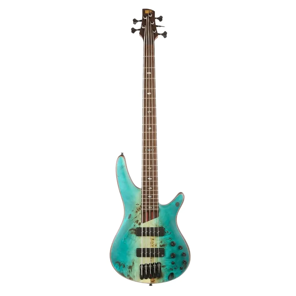 Ibanez SR1605B Premium Electric 5-String Bass, Caribbean Shoreline Flat