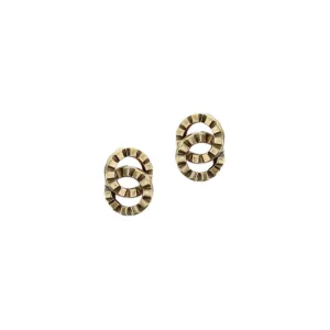 Interlocking Patterned Rings Post Earring