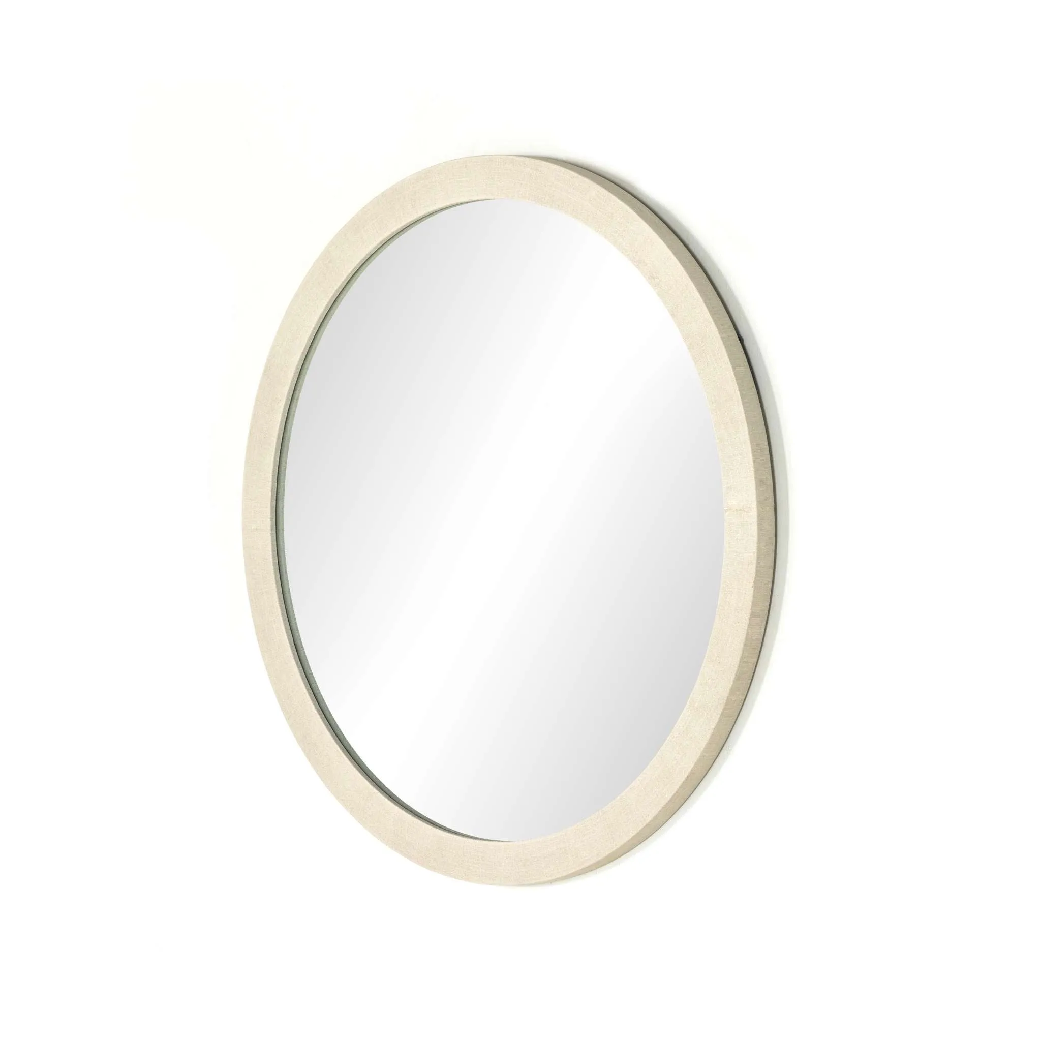 Ivory Linen Wall Mirror