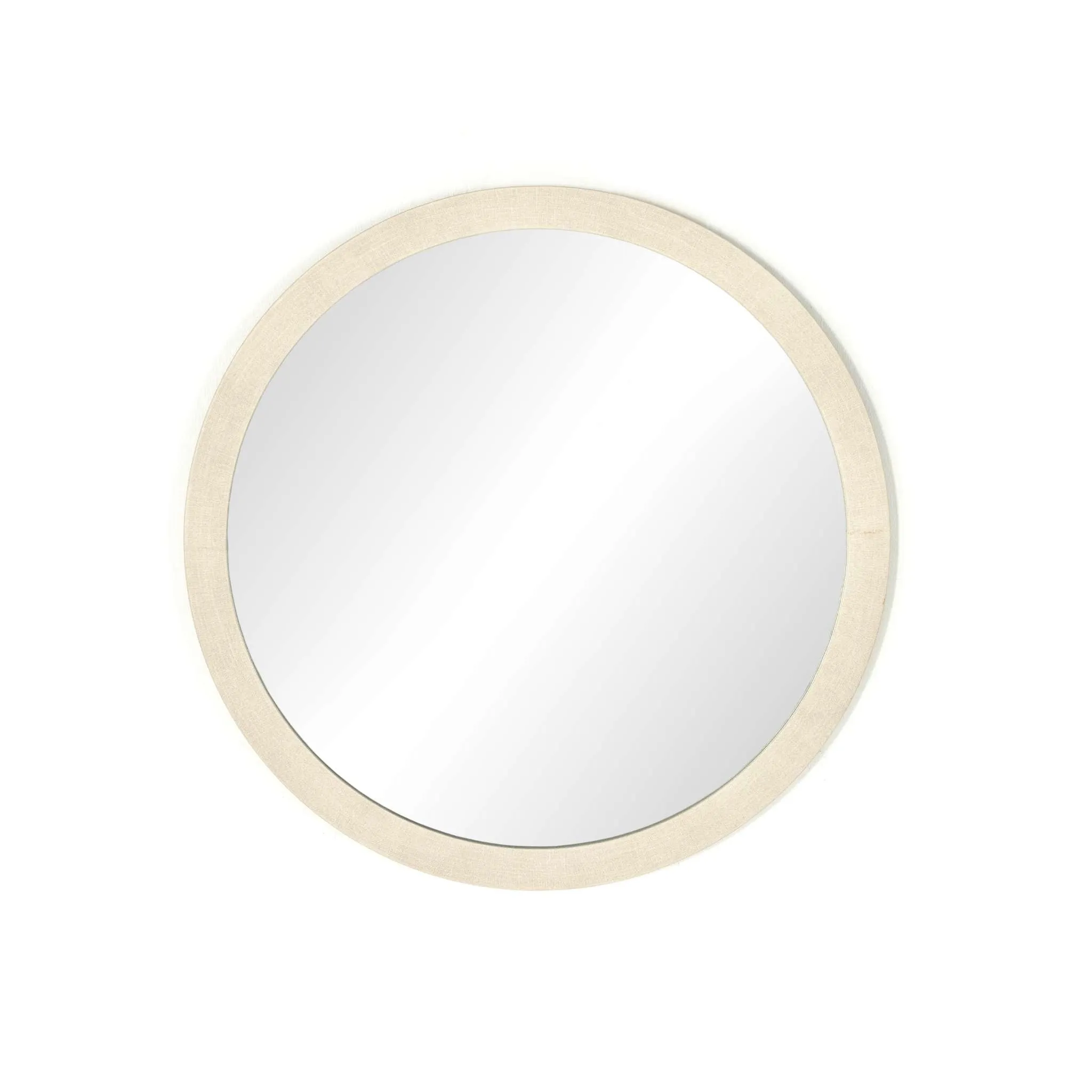 Ivory Linen Wall Mirror