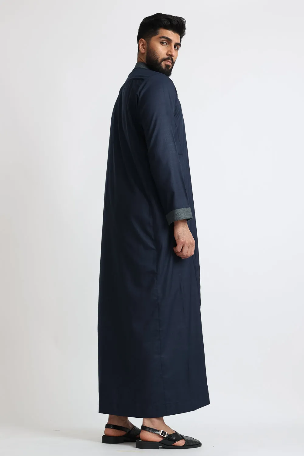 J117 Navy/Grey Tux Thobe