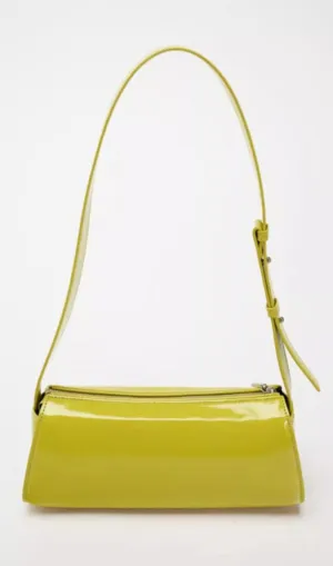 Jamie Mirror Leather Baguette Bag
