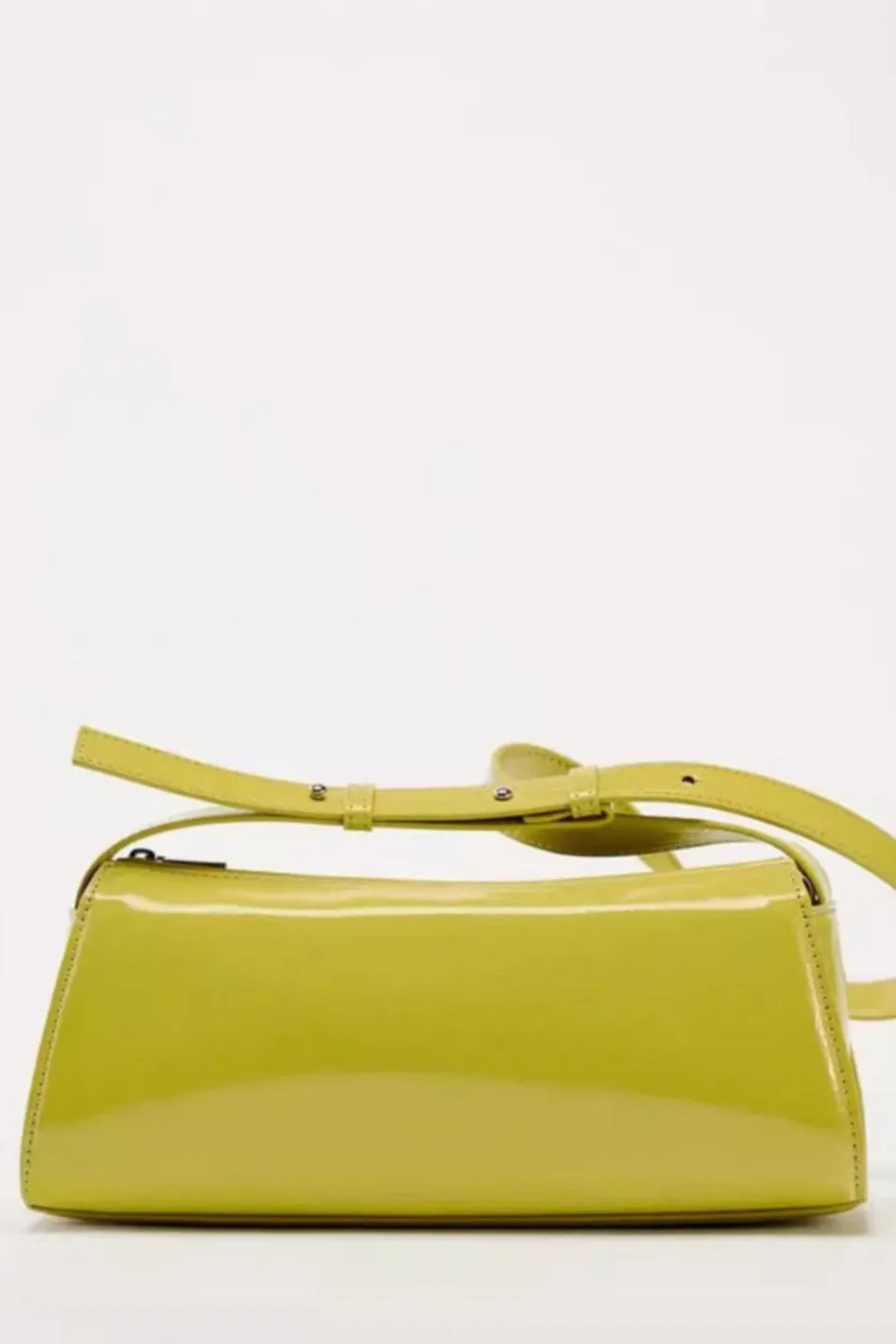 Jamie Mirror Leather Baguette Bag