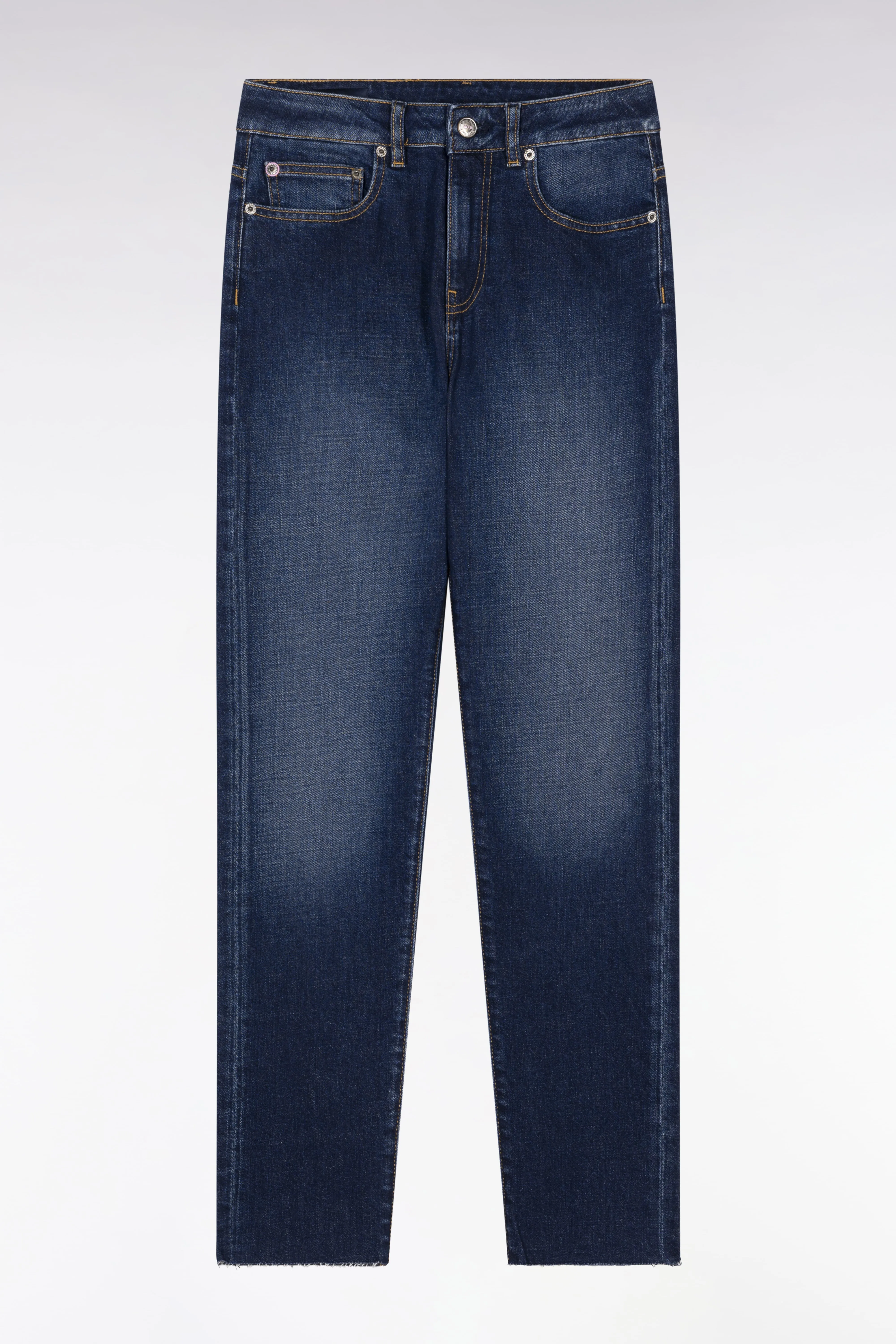 Jean 5 poches en denim stretch bleu coupe slim