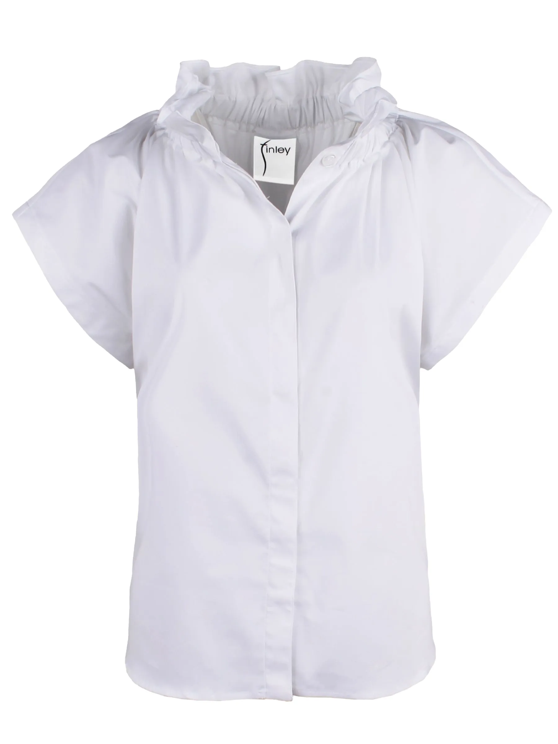 Jenny Top Navy Silky Poplin