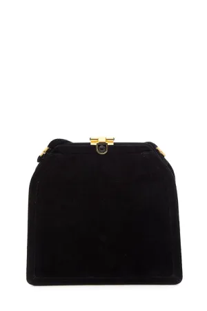 Judith Leiber Black Suede Handbag
