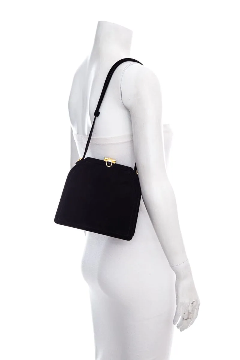 Judith Leiber Black Suede Handbag