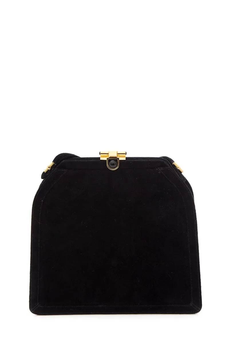 Judith Leiber Black Suede Handbag