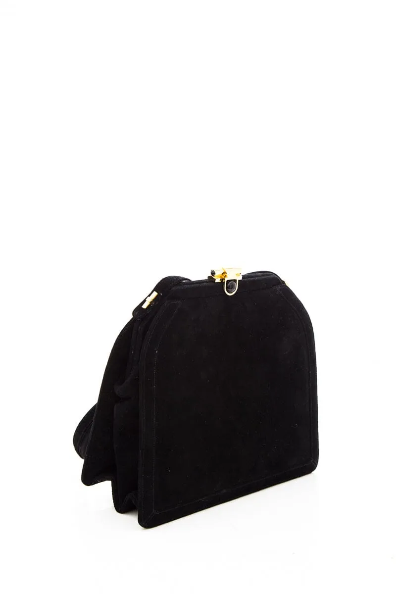 Judith Leiber Black Suede Handbag