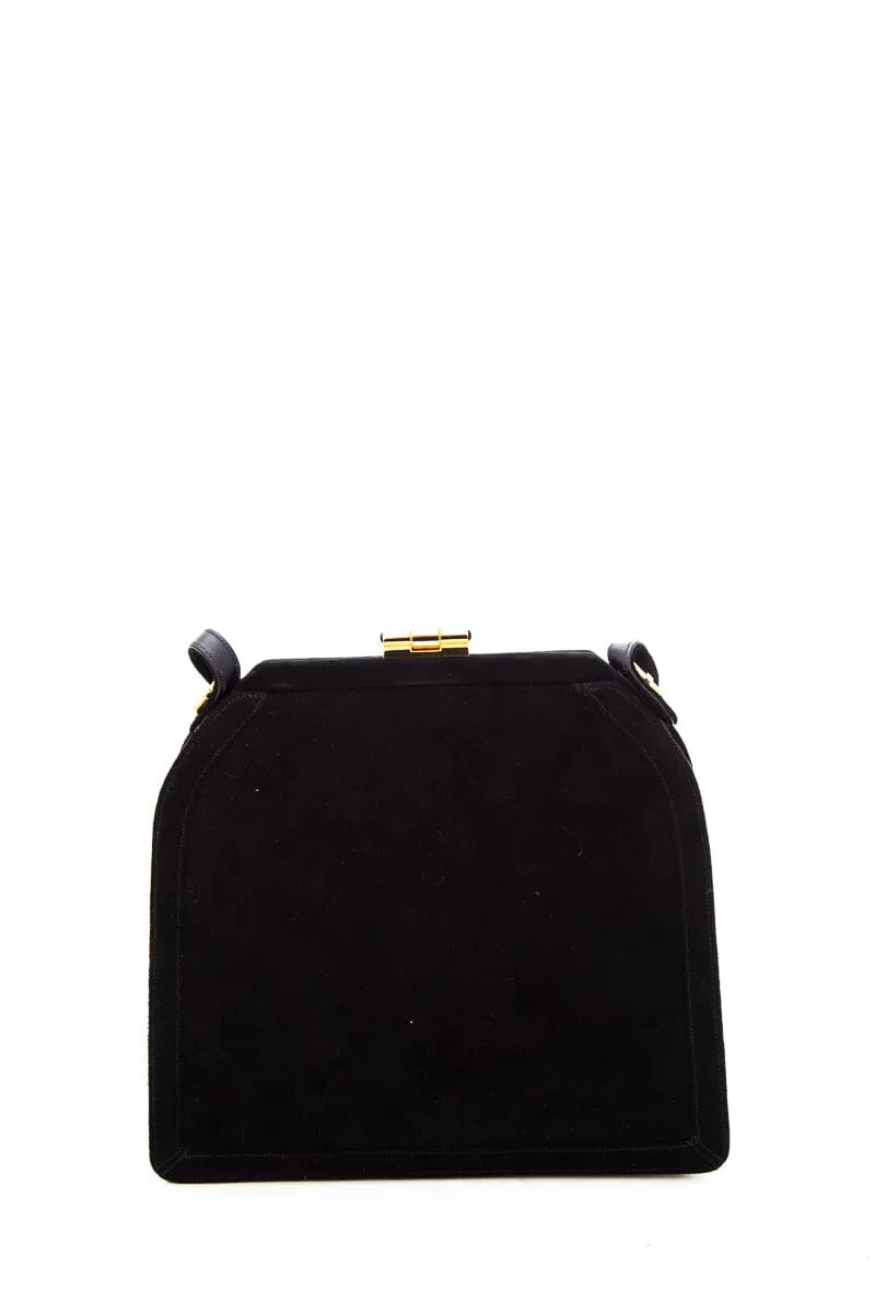 Judith Leiber Black Suede Handbag