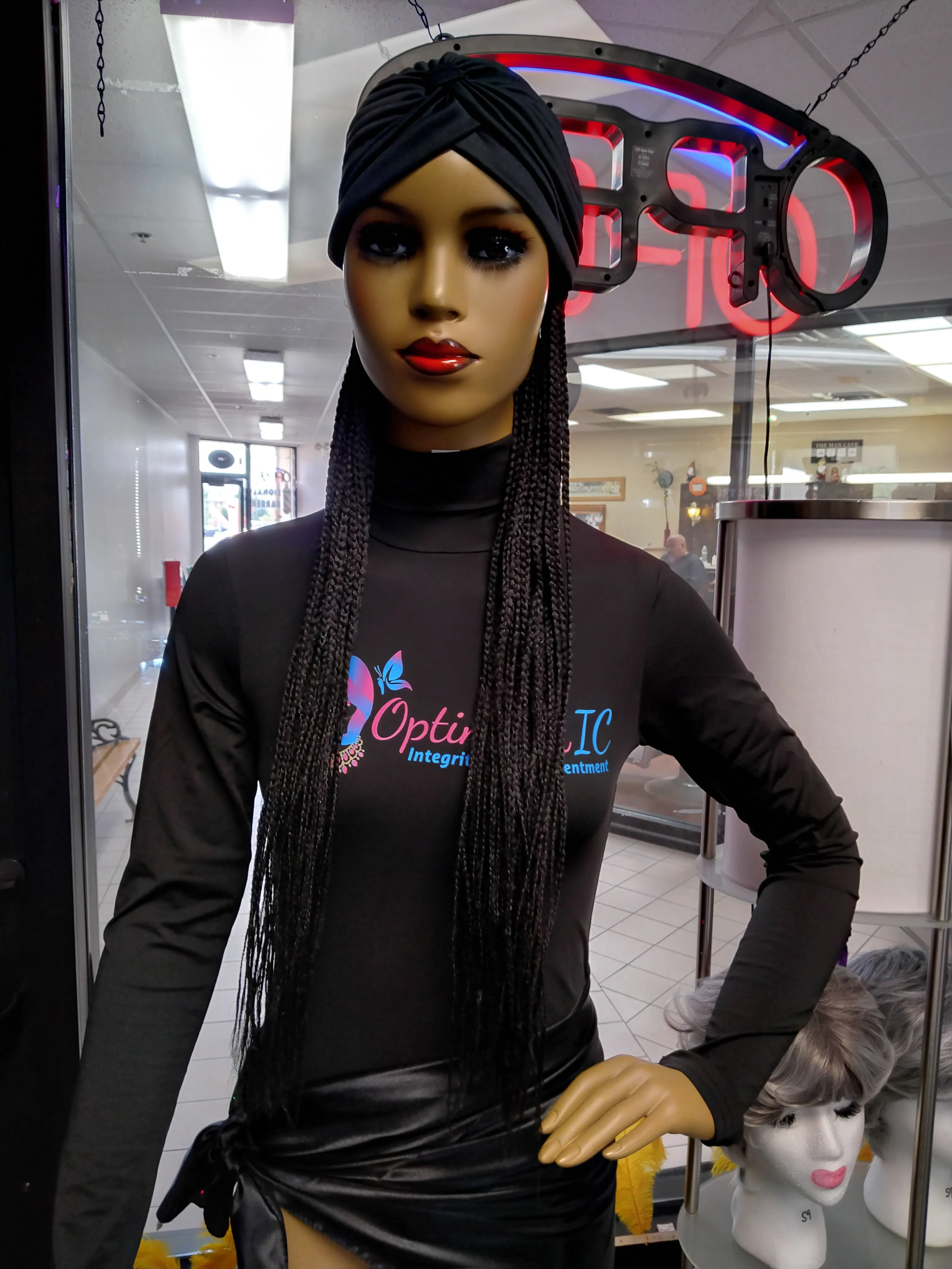 Kiana black Braided Caps Synthetic 32 inch Wigs $59