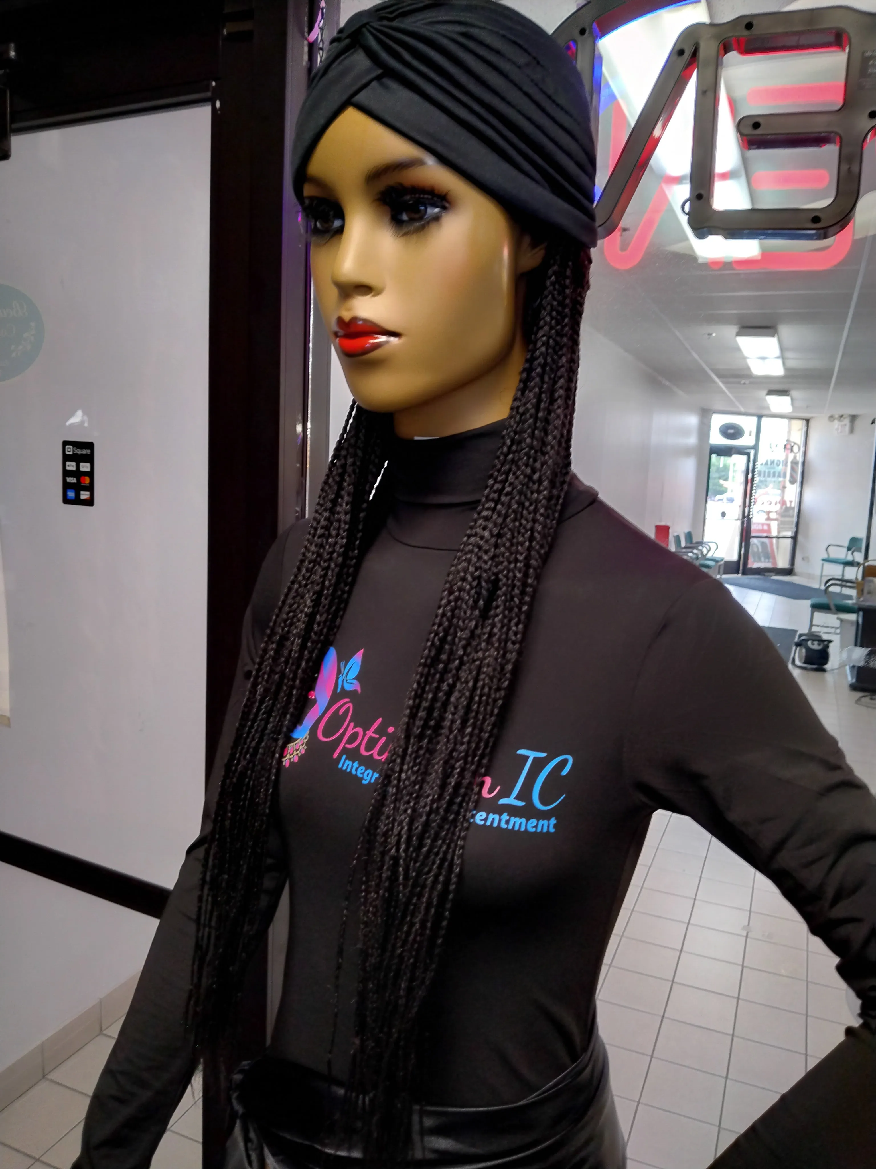 Kiana black Braided Caps Synthetic 32 inch Wigs $59