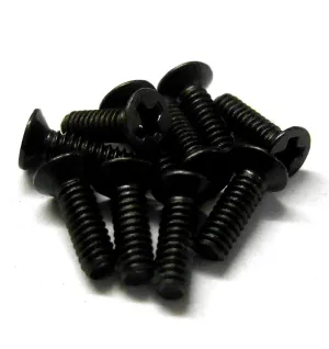 KM206 M2 x 6mm 2 x 6 Black Cross Flat Head Countersunk Screw x 10 Metric Thread