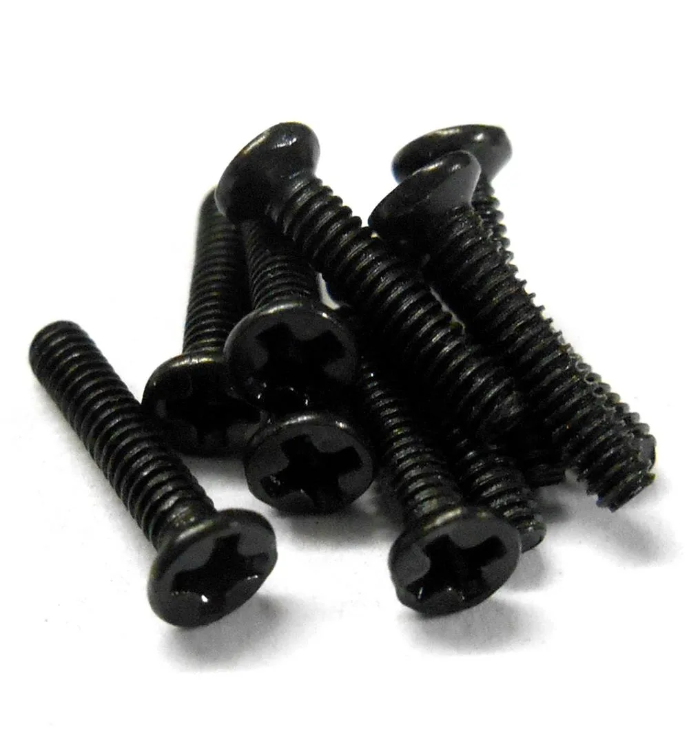 KM210 M2 x 10mm 2 x 10 Black Cross Flat Head Countersunk Screw x10 Metric Thread