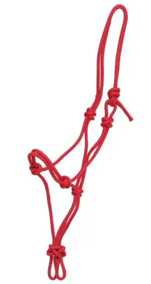 Knotted Rope Economy Halter Red