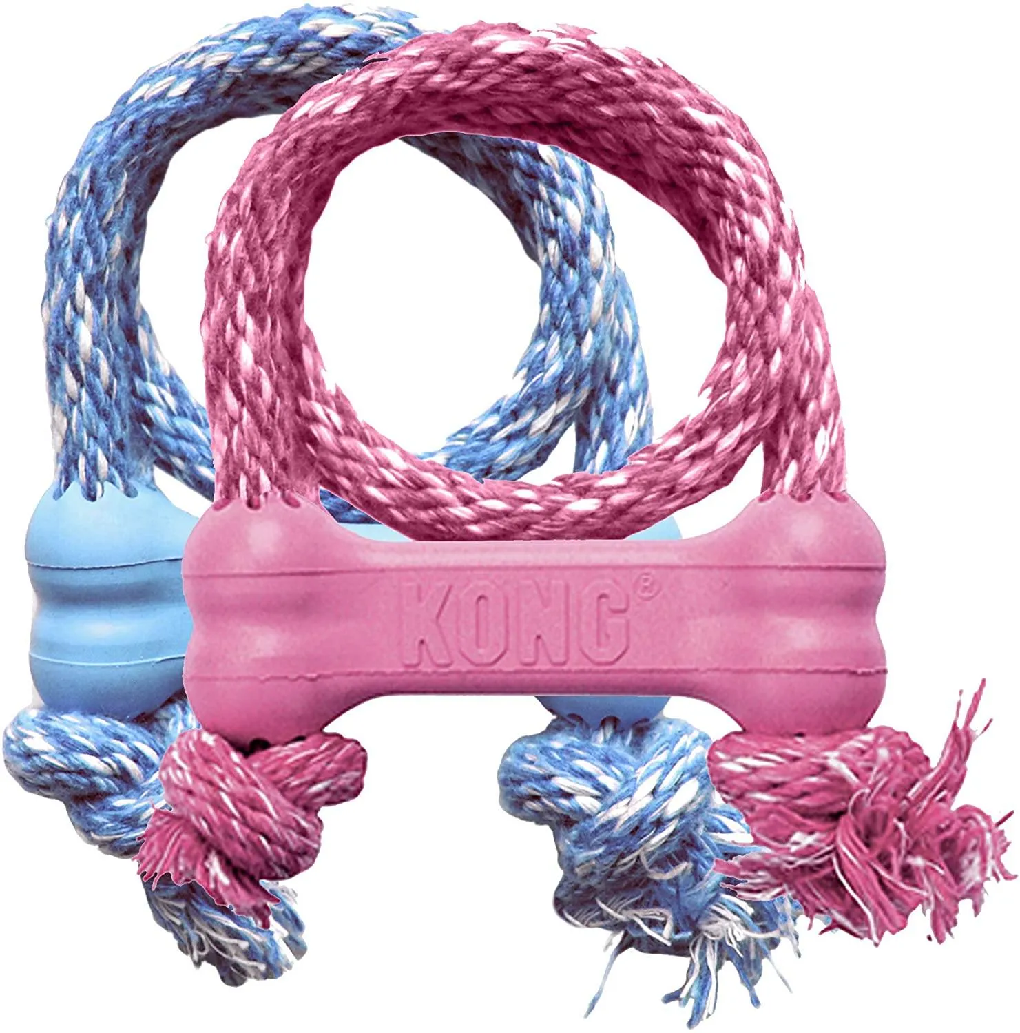 Kong Puppy Goodie Bone with Rope Dog Toy, X-Small