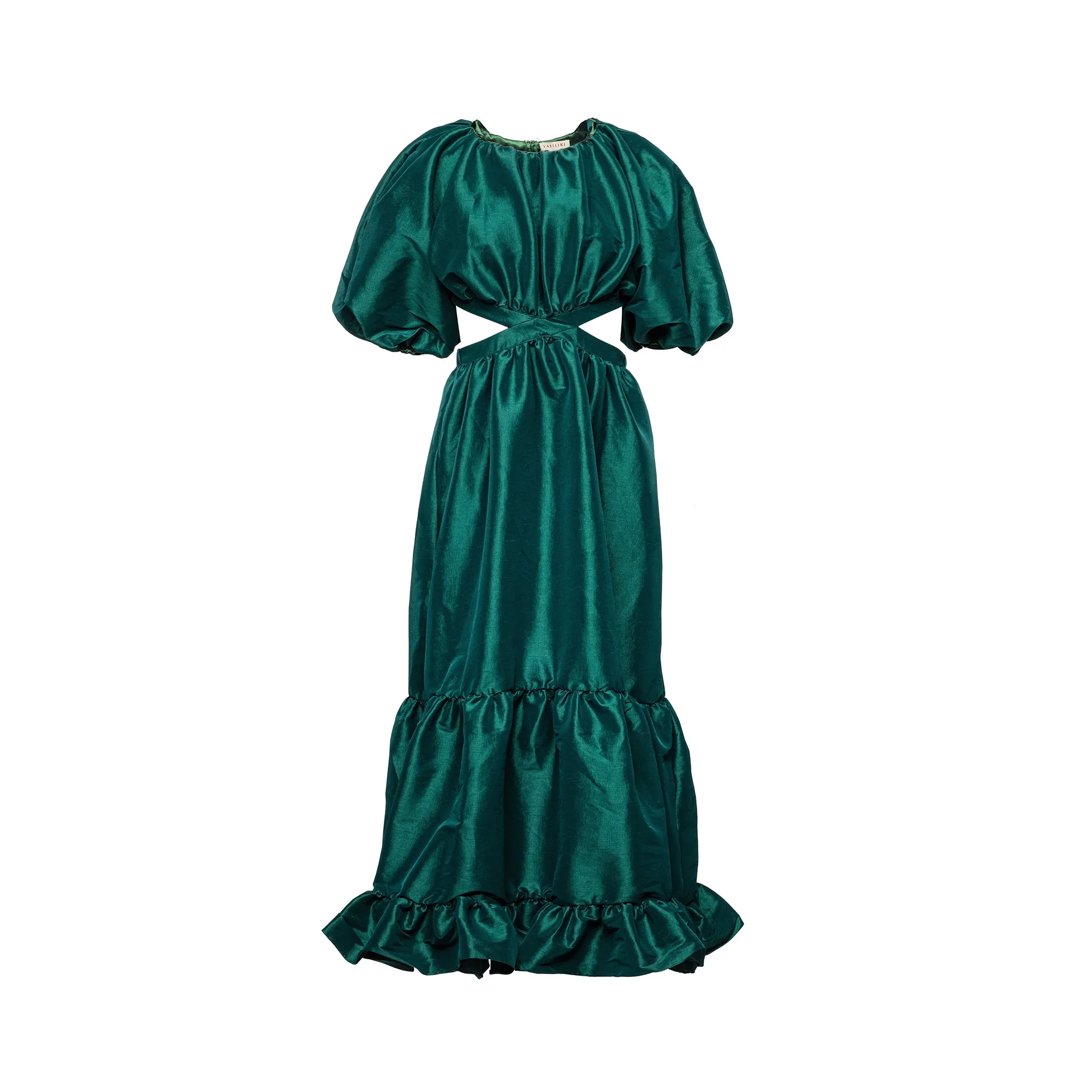 Laila Maxi Taffeta Dress Emerald Green