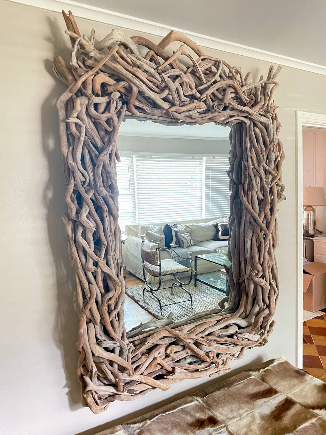 Large Scale Artisan Made Driftwood Mirror