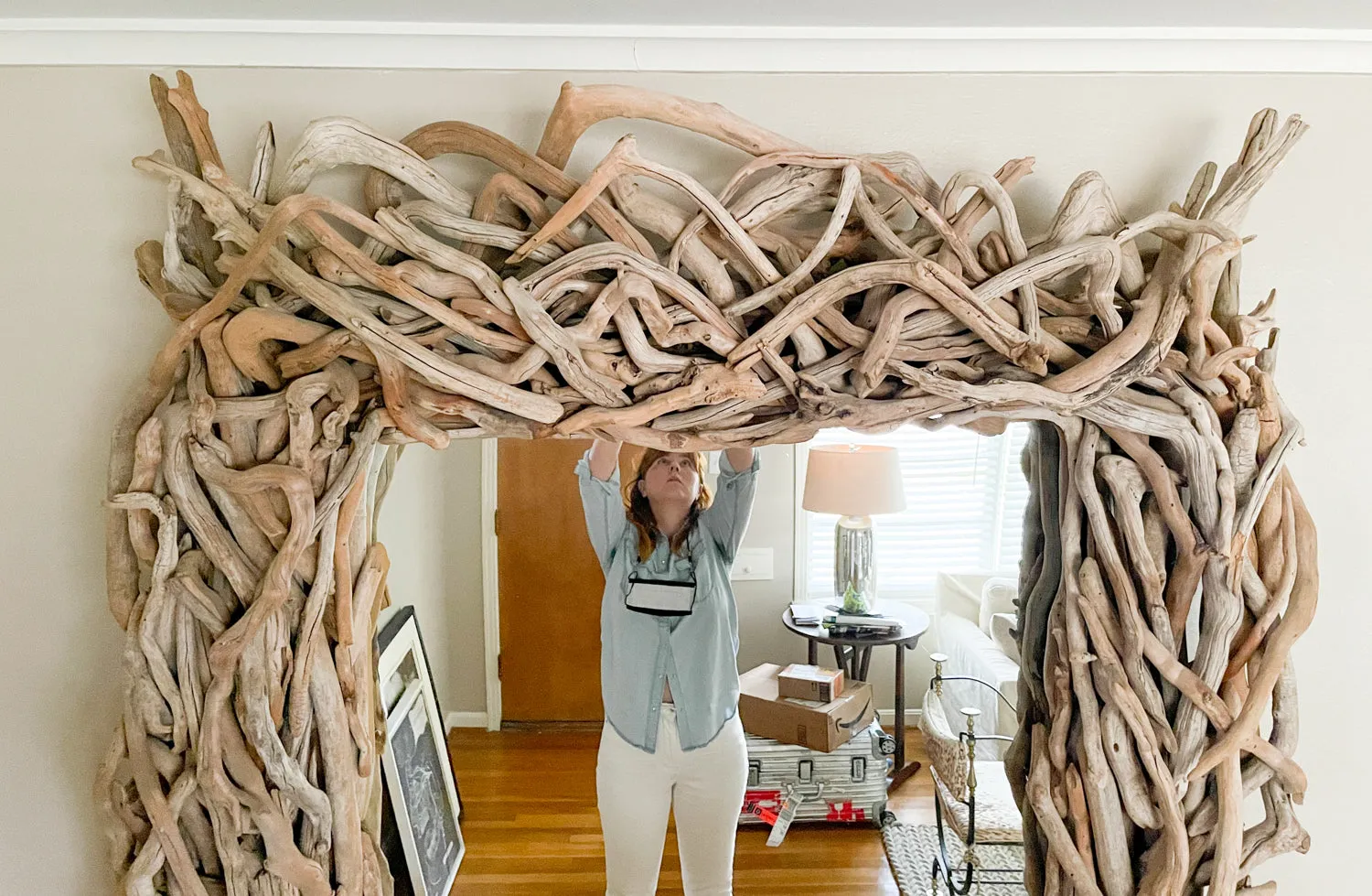 Large Scale Artisan Made Driftwood Mirror