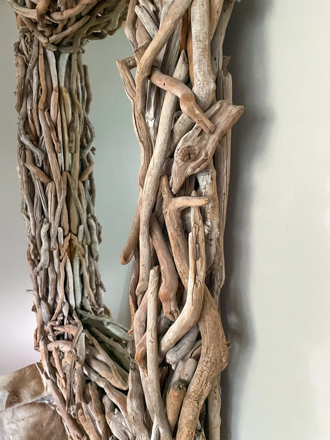 Large Scale Artisan Made Driftwood Mirror