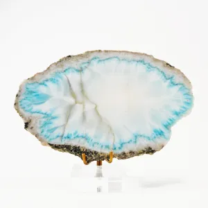 Larimar 5.83 inch Partial Polished Crystal Slice - Dominican Republic