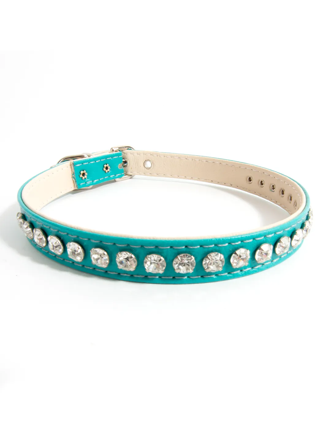 Leather Rhinestone Collar