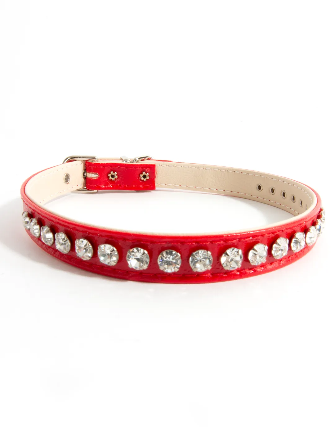Leather Rhinestone Collar