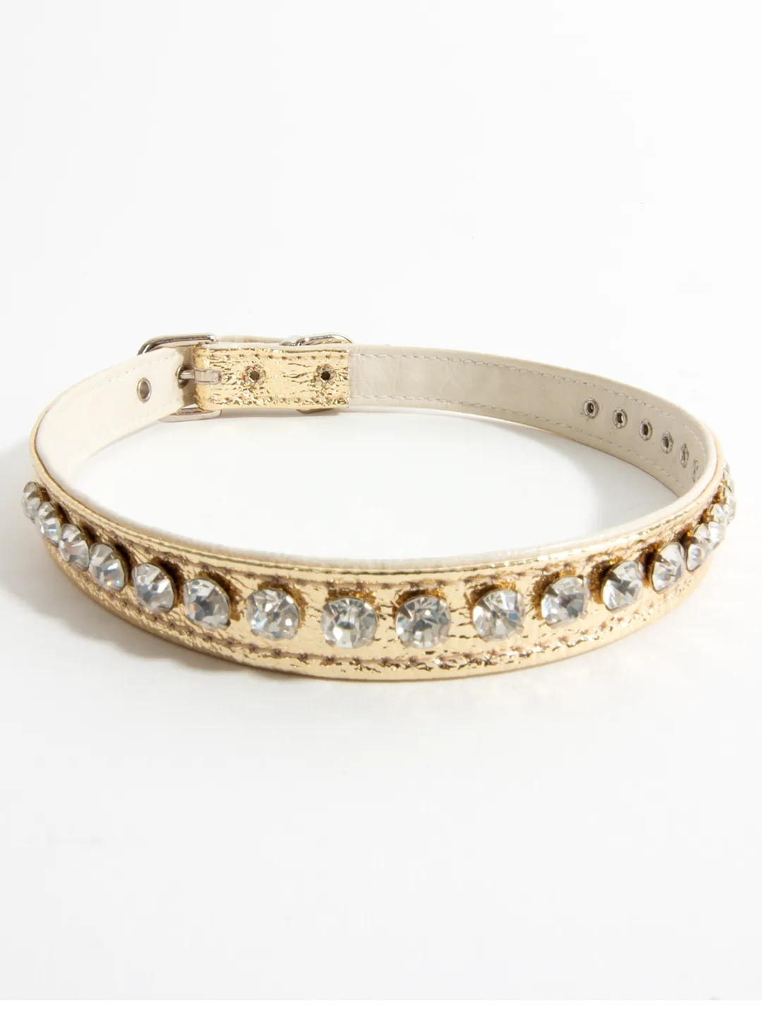 Leather Rhinestone Collar