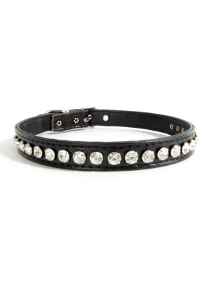 Leather Rhinestone Collar