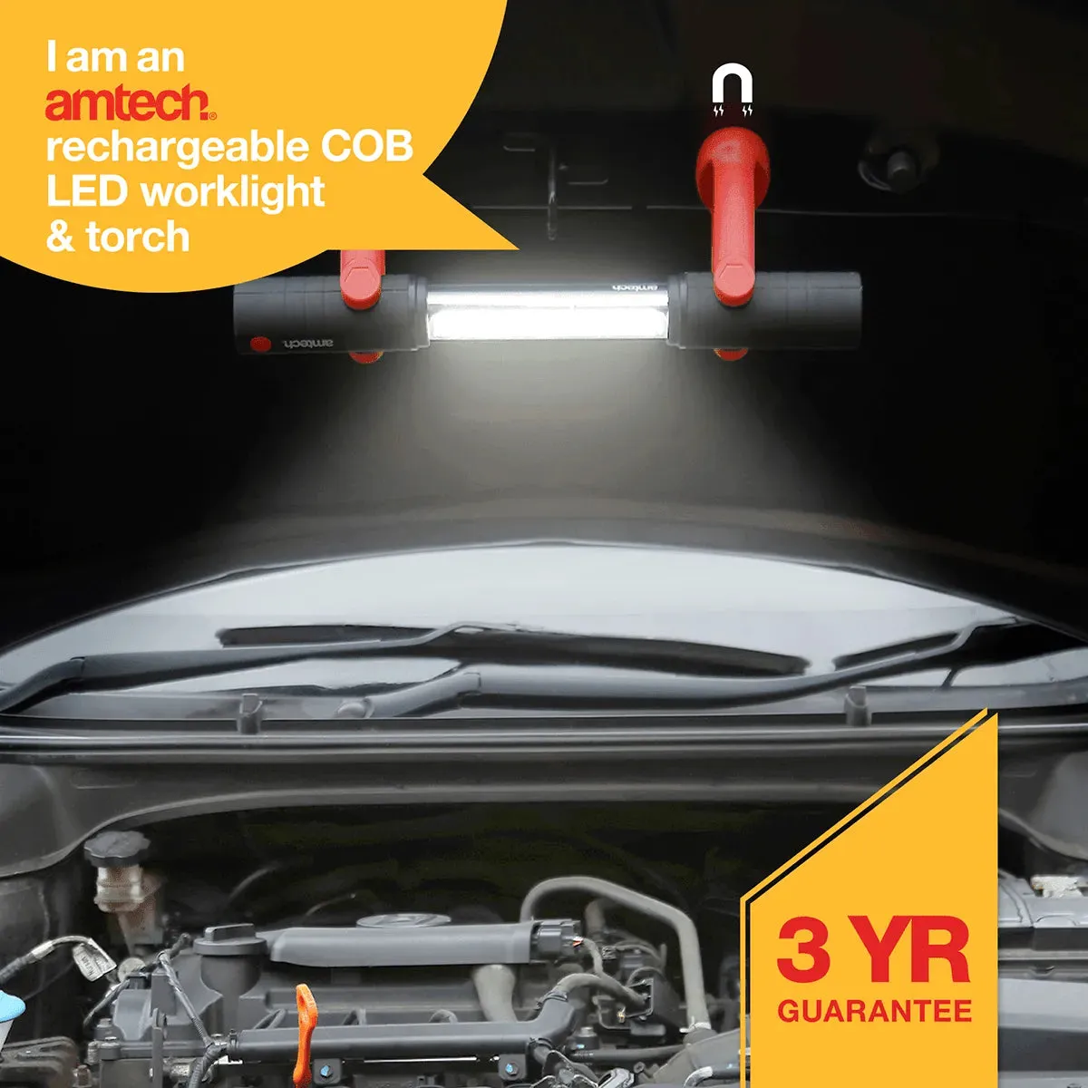 Led Rechargeable Cordless Work Light Garage Inspection Lamp Torch Worklight USB