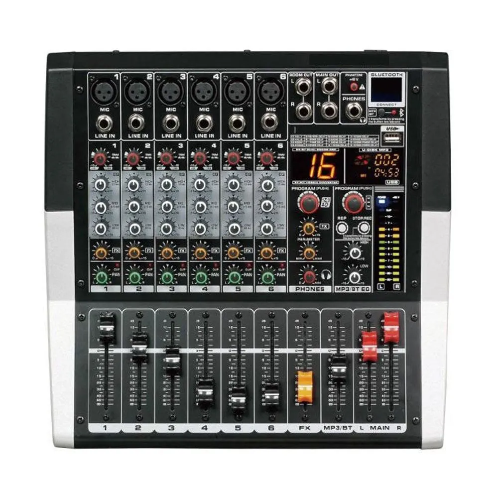 Leem LEP-6  Ultra-low noise 6-Channel Powered Mixer with Bluetooth